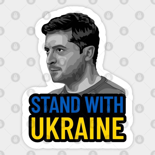 Volodymyr Zelensky Portrait Sticker by Slightly Unhinged